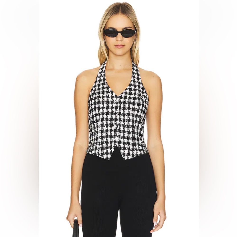 ALL‎ THE WAYS Madi Black White Tweed Vest NWT Size XS